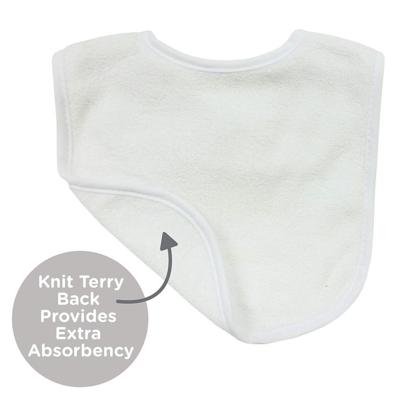 Neat Solutions 2-Ply Knit Terry Solid Color Feeder Bibs in White - 20 Pack - Image 4